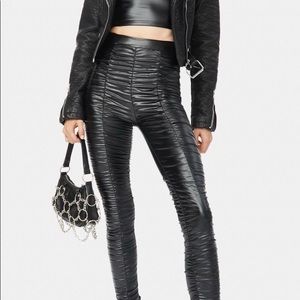 Dolls Kill Medium Vegan Leather Pants ruched